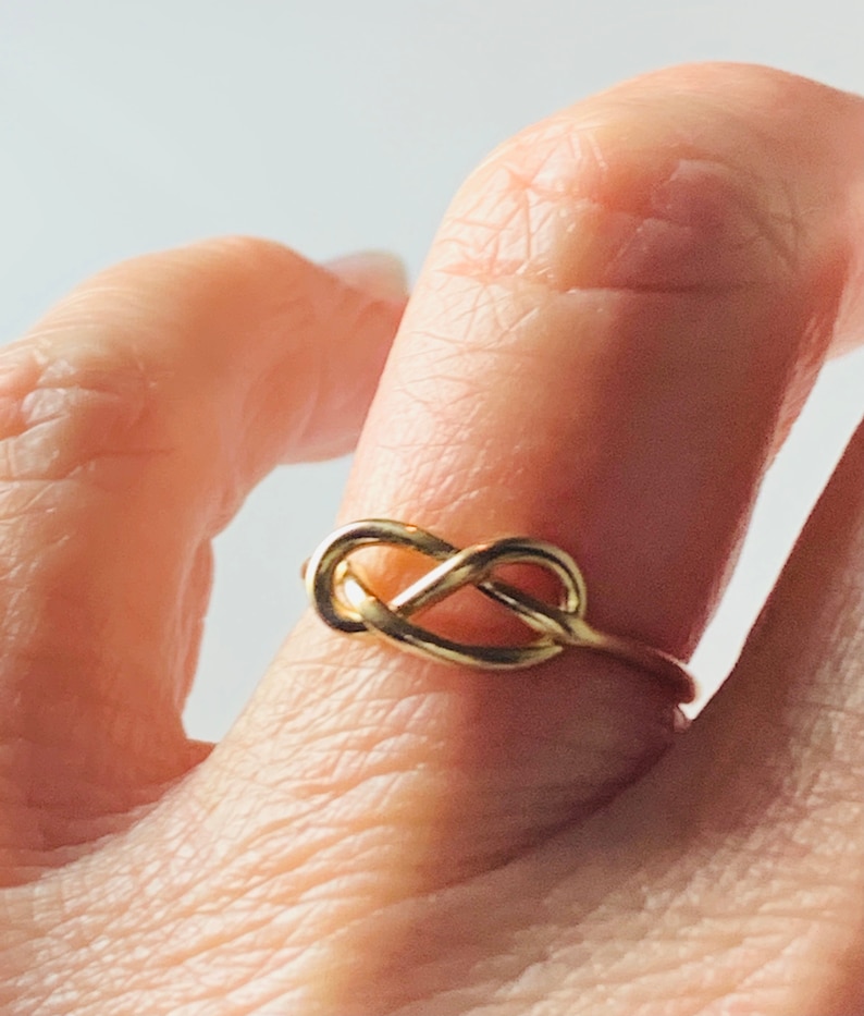 14k Infinity Knot Ring Vintage Hand Wrought Ring Love Knot Ring Romantic Gift for Her Cabin Core Aesthetic Cabincore image 3