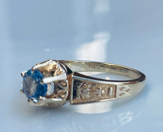 Sapphire Ring 14k One Carat Ceylon Blue Sapphire … - image 9
