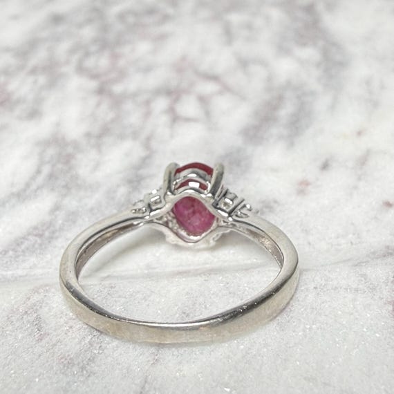 Ruby Ring 14K Natural Ruby Engagement Ring Diamon… - image 18
