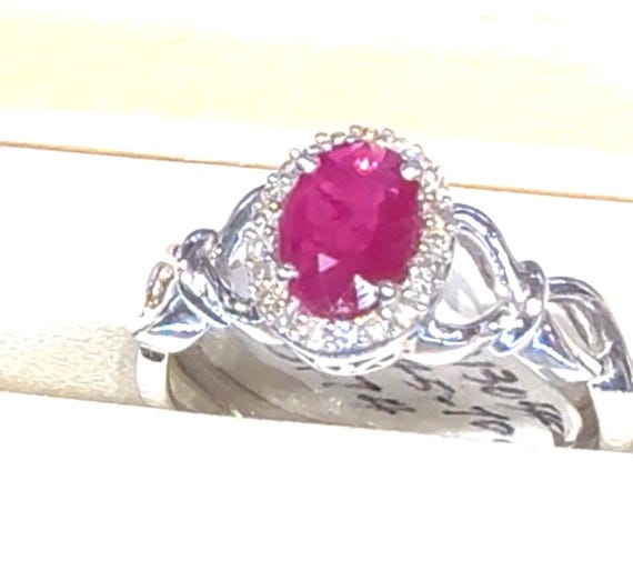 Ruby Ring 14K Ruby Engagement Ring 14K Ruby Diamo… - image 7