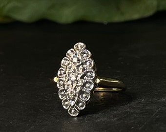 Diamond Ring Art Deco Ring 14K Ring Diamond Filigree Shield Ring Art Deco Anniversary Ring Royalcore Aesthetic Light Academia Engagement