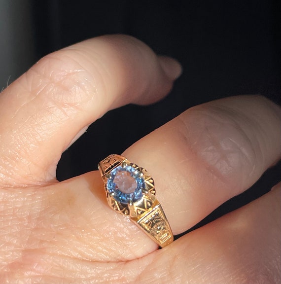 Sapphire Ring 14k One Carat Ceylon Blue Sapphire … - image 10