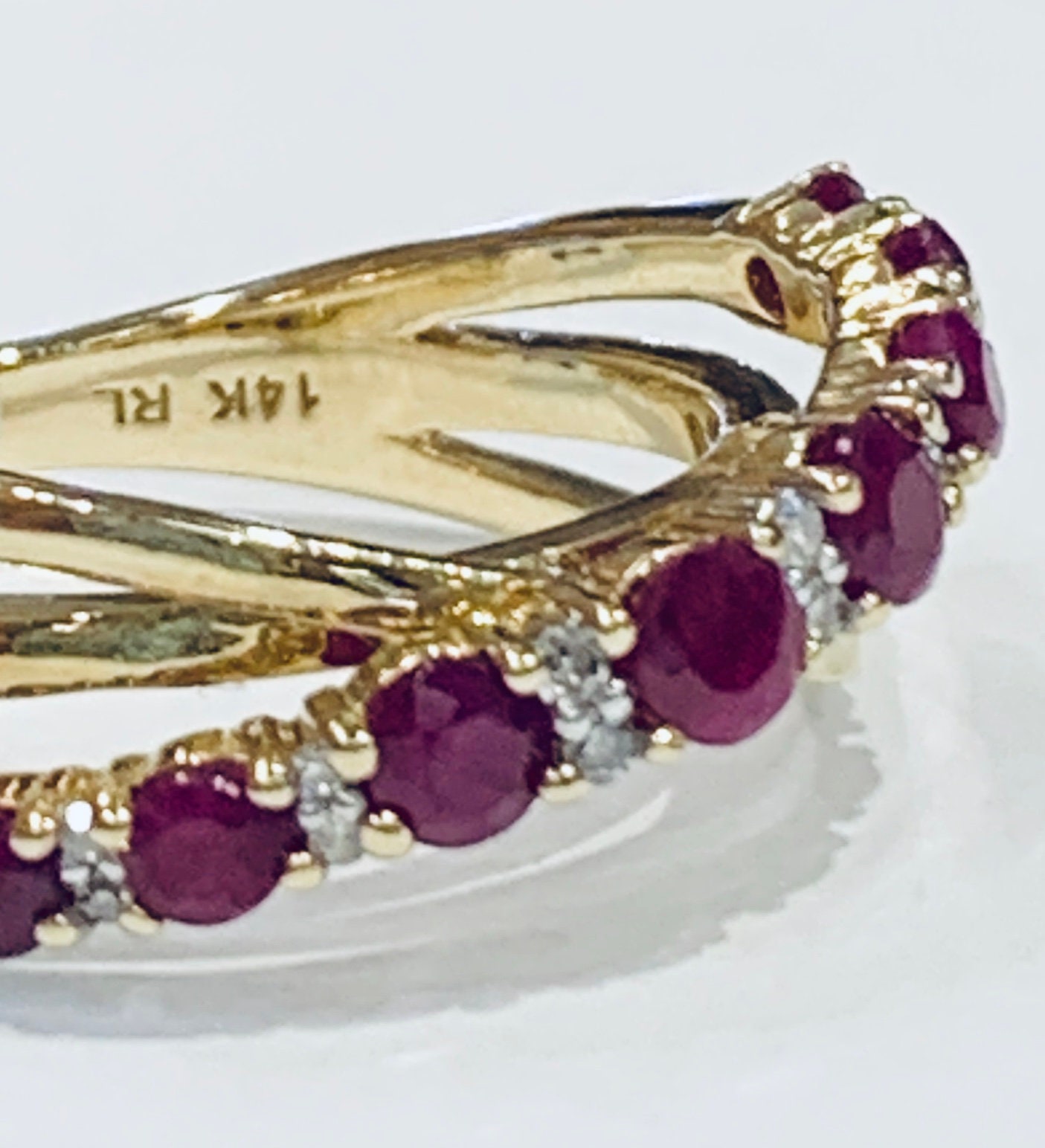 Ruby Ring XOXO Diamante Ruby Wedding Ring 14K Giallo Oro Etsy