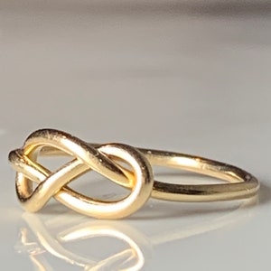 14k Infinity Knot Ring Vintage Hand Wrought Ring Love Knot Ring Romantic Gift for Her Cabin Core Aesthetic Cabincore image 4