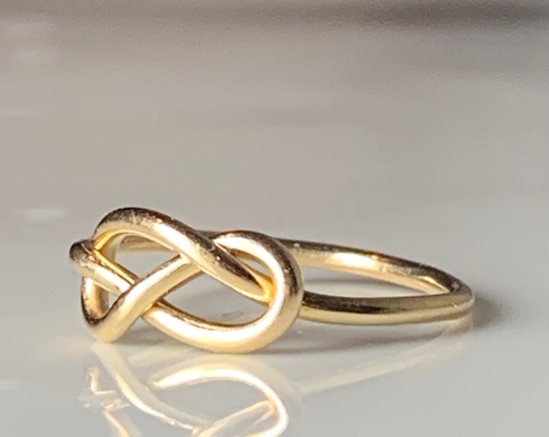 14k Infinity Knot Ring Vintage Hand Wrought Ring Love Knot Ring Romantic Gift for Her Cabin Core Aesthetic Cabincore image 4