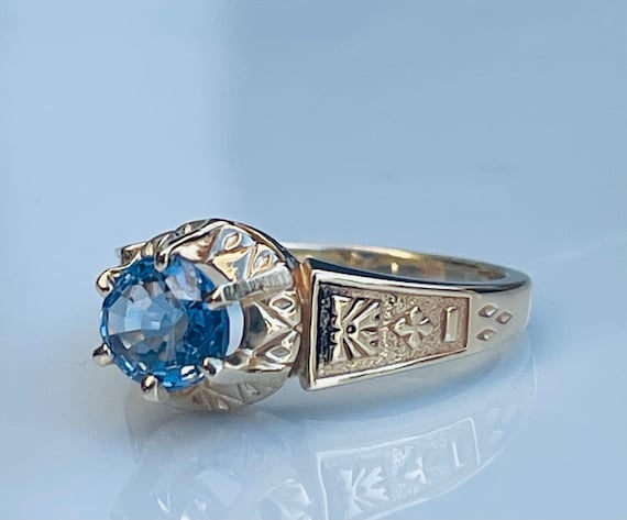 Sapphire Ring 14k One Carat Ceylon Blue Sapphire … - image 6