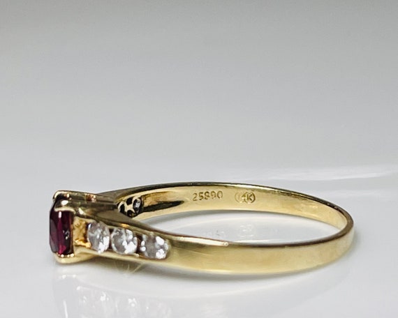 Ruby Ring 14K Yellow Gold Engagement Ring Diamond… - image 7