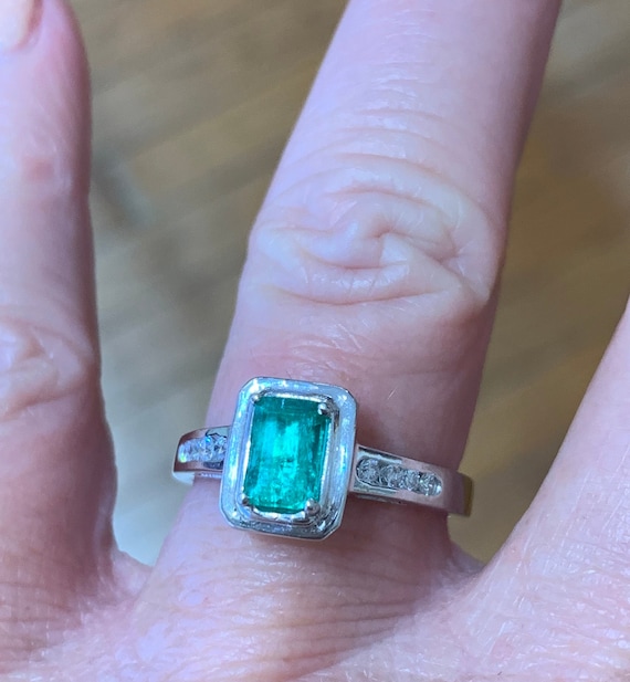 Emerald Ring Platinum Diamond Emerald Engagement R