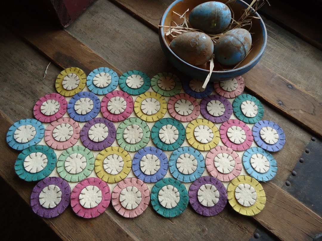Spring Penny Rugs Pre-cut Penny Rug Kit to Make for Spring - Etsy