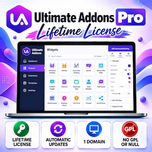 Ultimate Addons for Elementor License, UAE Pro, Elementor Widgets, WordPress Plugin, 1 Website, Lifetime Updates, Automatic Updates