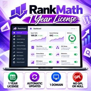 Rank Math Pro License, Rank Math SEO Plugin, WordPress SEO, SeO Optimization, Automatic Updates, Schema Markup, SEO Tools, Digital dawnload