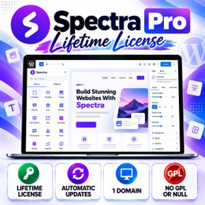 Spectra Pro License, Spectra WordPress Plugin, WordPress Block Builder, Gutenberg Blocks, Website Builder, 1 Website License, Life time