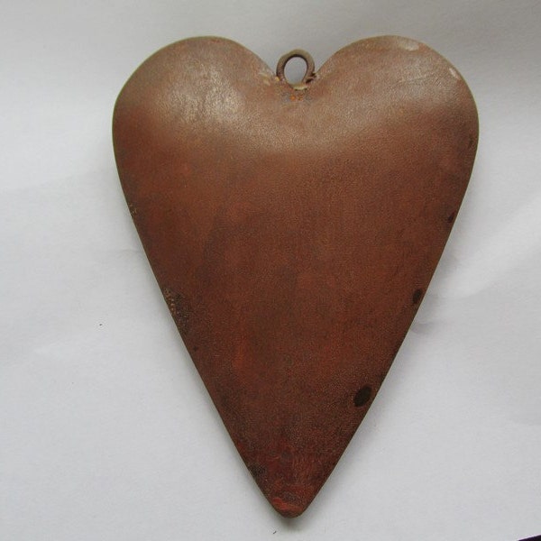 3D Puffy Rusty Rustic heart jewelry pendant Ornament 2"