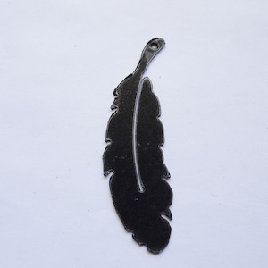 Black Feather small jewelry pendant ornament, purse dangle key chain decoration  3&quot; -  EWKS-36