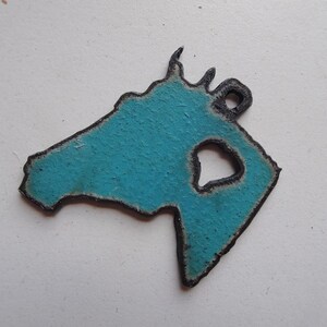 Turquoise horse with heart jewelry pendant  #rr-027turq