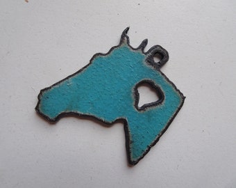 Turquoise horse with heart jewelry pendant