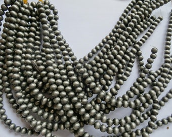 8mm Silver faux navajo pearl beads