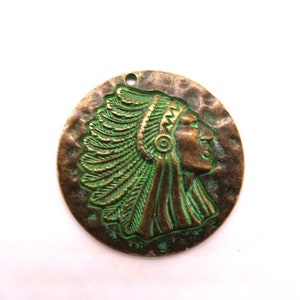 Indian medallion western cowgirl pendant  #RM-7