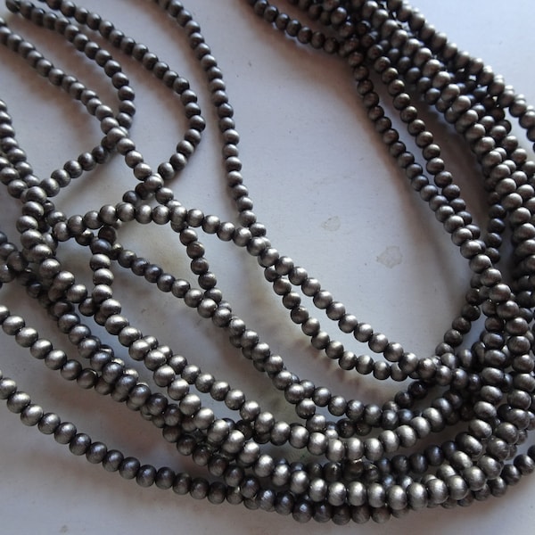 4mm antique silver faux Navajo pearls #1738-A