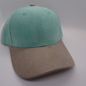 Vegan suede baseball cap two tone great for hat burning