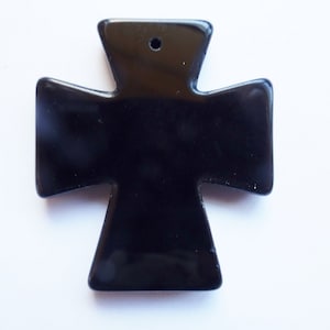 Black stone cross jewelry pendant