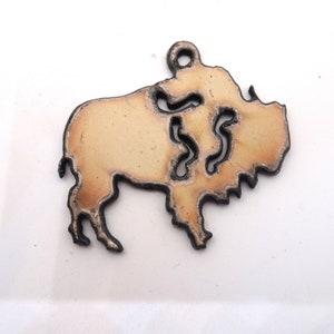 White Buffalo Rustic Metal Jewelry Pendant  #SS003-white