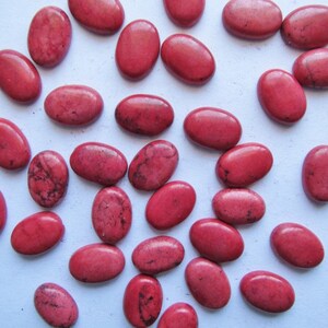 Redish rust  Oval Howlite Cabochon Cabs (BAG OF 4) 10mm X 14mm Flat Back  #ECAB-24