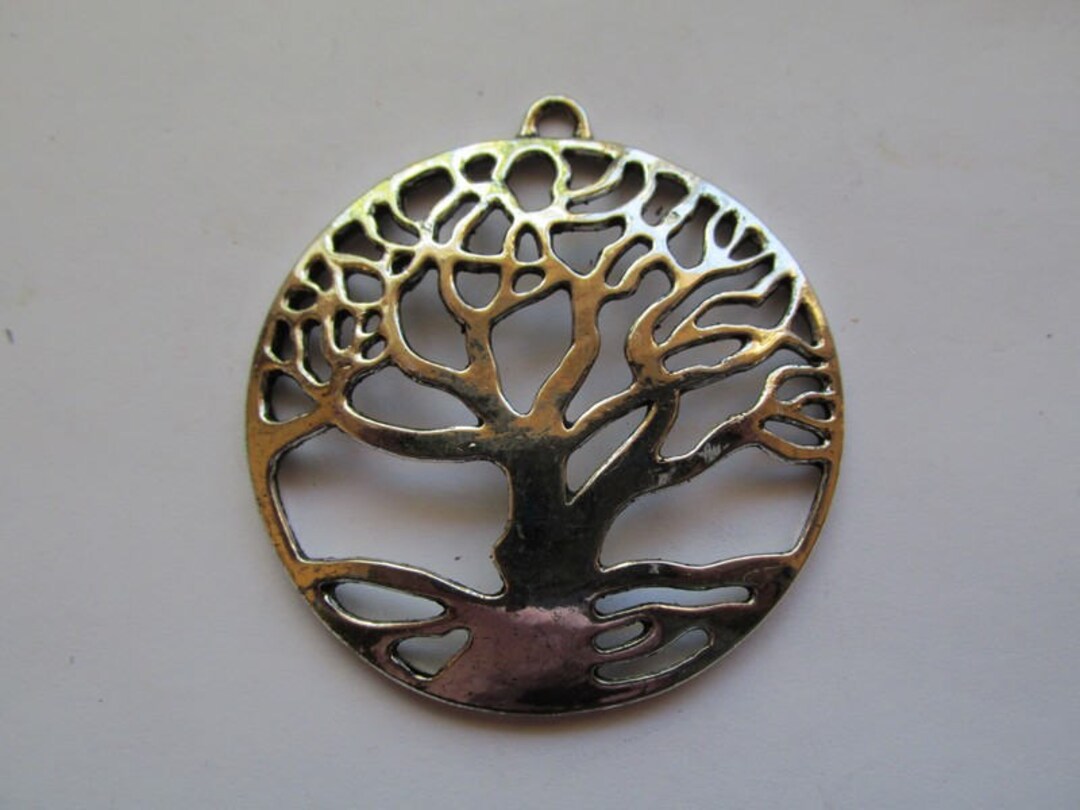 2 1/4 Lightweight Antique Silver Tree of Life Pendant Etsy