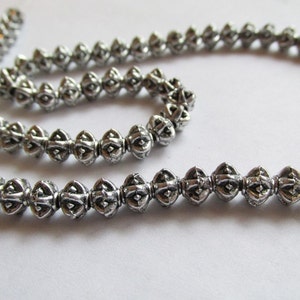 Silver Spacer Beads Decorative 6.5mm 17&quot; Strand Approx 84 Beads per Strand  #S-8