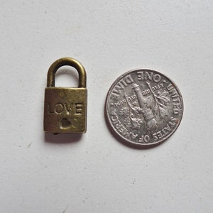 Antique bronze lock charm  #HU13-3