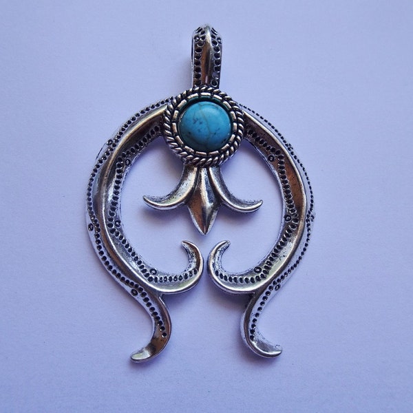 Squash blossom western pendant pewter #rm-404S