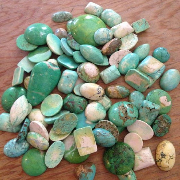 Turquoise Magnesite Green flat back cabachons