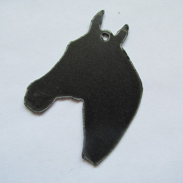 Horse head black metal pendant #EWKS-23