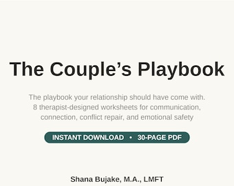 The Couple's Playbook | Couples Therapy Workbook PDF for Communication & Conflict Repair