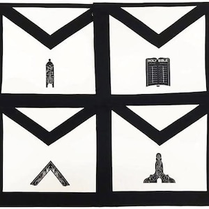 Masonic Funeral Apron Set | Genuine White Lambskin Leather Regalia