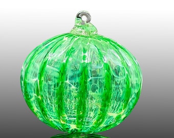 May Birthday gift, Emerald Birthstone ornament, hand blown glass ornament • Christmas Gifts