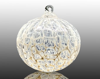 April Birthday gifts, Diamond Birthstone ornament, hand blown glass ornament, Christmas Gifts