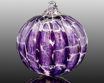 February Birthday gifts, Amethyst Birthstone ornament, hand blown glass ornament, Christmas Gifts