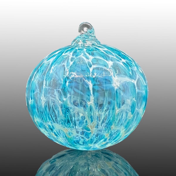 Verjaardagscadeaus maart, geboortesteen aquamarijn, handgeblazen glazen ornament, kerstcadeaus