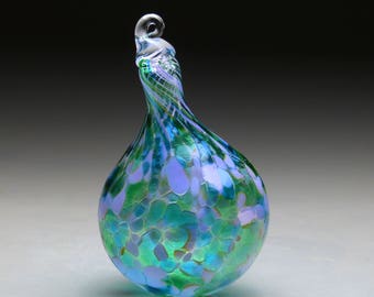 Hand Blown Glass Teardrop Ornament: Lavender Fields Suncatcher