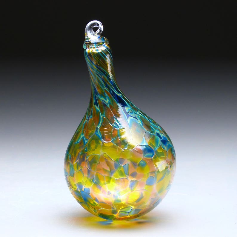 Hand made blown glass teardrop christmas ornament in tones of  etsy Hand made blown glass teardrop christmas ornament in tones of  etsy