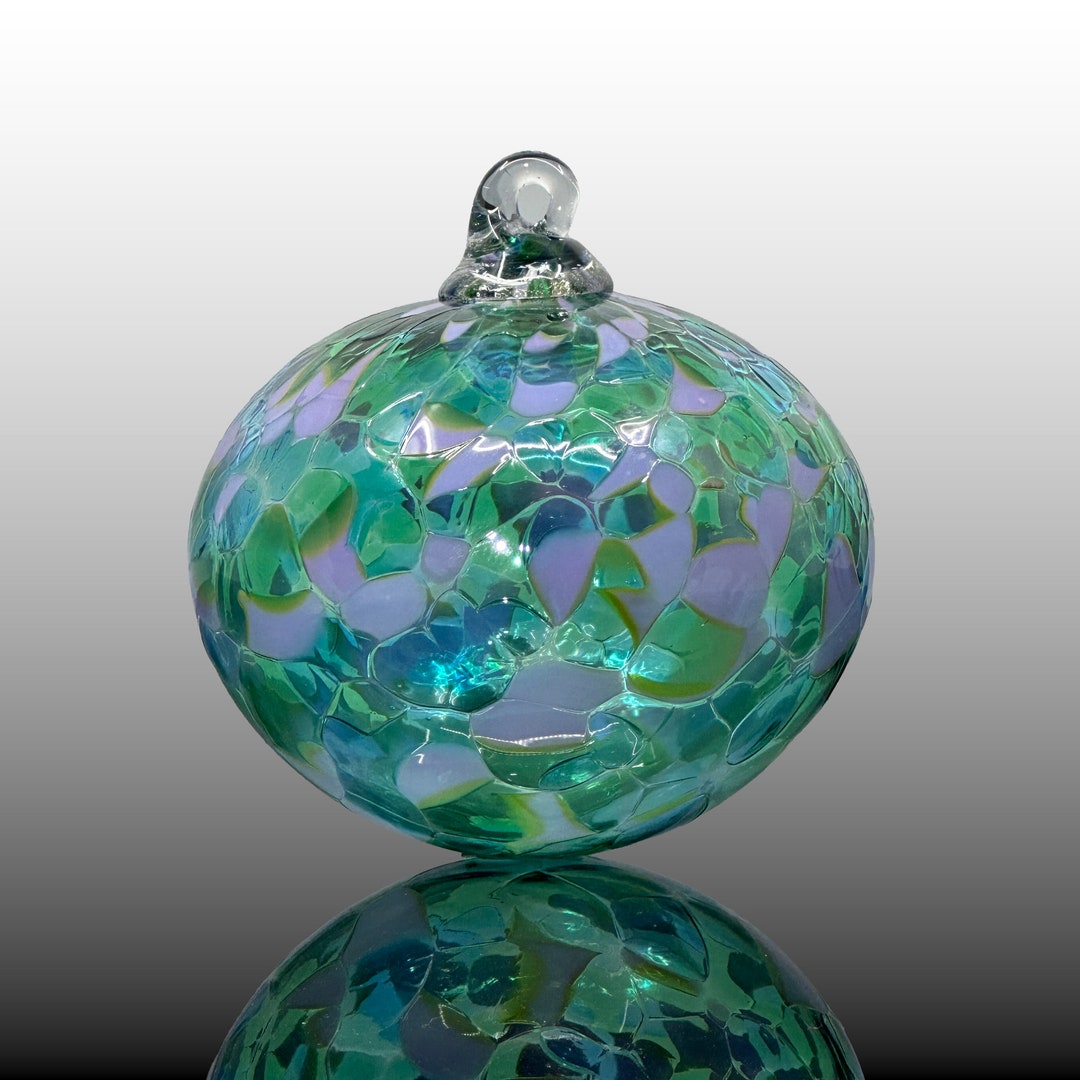 Classic Round Glass Ornaments, Colorful Hand Blown Glass Ornament