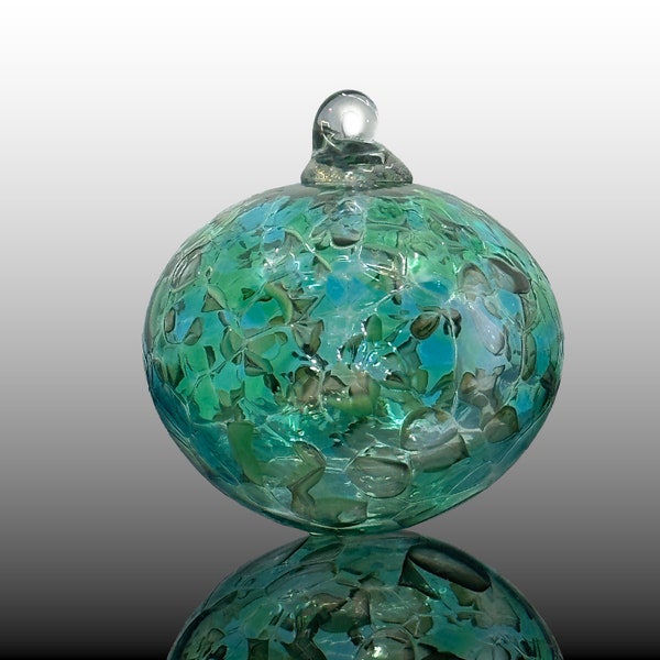 Exquisite colorful Handblown Glass Ornament-Christmas ornament-round green ornament