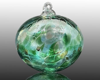 Alpine Round, hand blown glass ornament, Christmas ornament, holiday ornament, sun catcher, gift