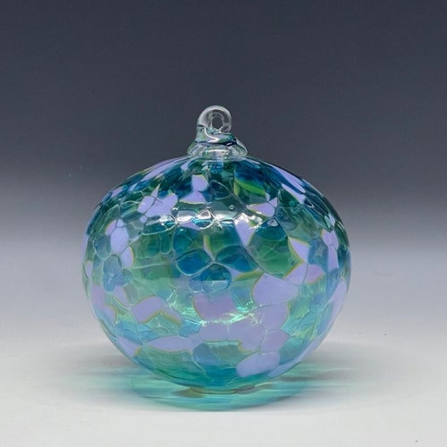 Hand Blown Glass Christmas Ornament Peacock Feather Ornament Etsy