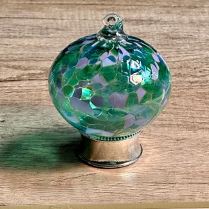 Lavender round, hand blown glass ornament, Christmas ornament, sun catcher, holiday ornament, gift image 3