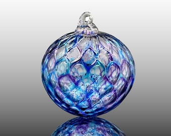 Luscious diamond, hand blown glass ornament, Christmas suncatcher, holiday decoration, gift idea