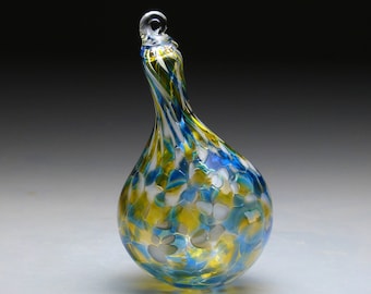 Hand Blown Glass Ornament - Rhapsody in blue - teardrop suncatcher - Holiday Decor - Christmas Gifts