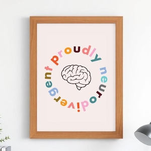 Neurodiversity Poster, ADHD Poster, Autism Wall art, Classroom inclusivity poster, Counselling office Poster, Mental Health Poster, ADHD art