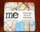 Bite Size Bits of Brisbane - Vintage Map Coasters